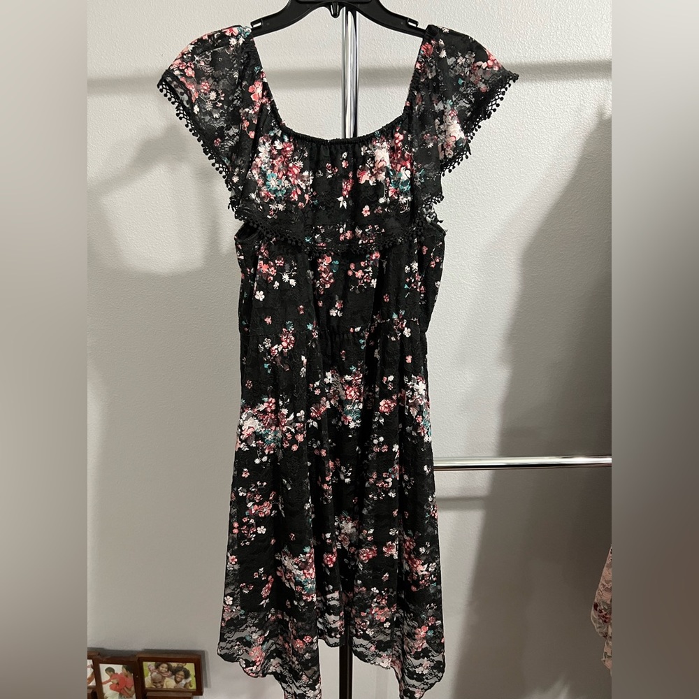 Black flowered dress
